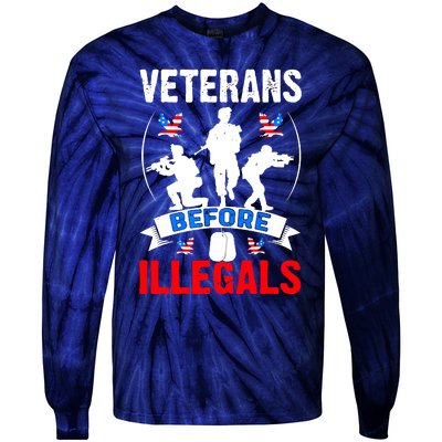 Veterans Before Illegal 4th Of July USA Soldier American Tie-Dye Long Sleeve Shirt