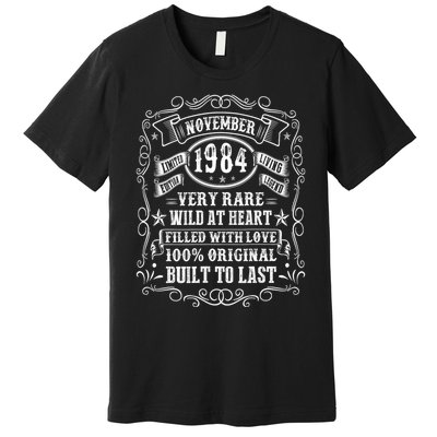 Vintage Born In November 1984 40th Birthday 40 Years Old Premium T-Shirt