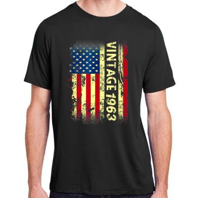 Vintage Born In 1963 Patriotic American Flag Birthday Adult ChromaSoft Performance T-Shirt