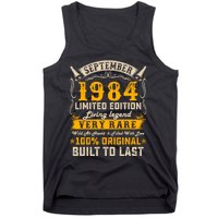 Vintage Born In September 1984 40th Birthday 40 Years Old Tank Top