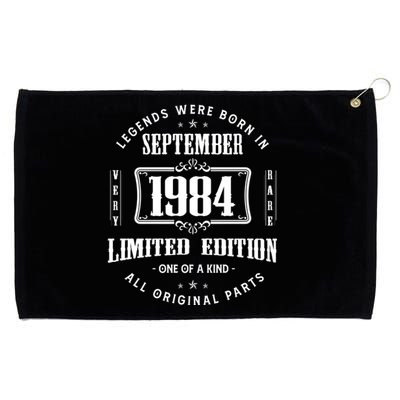 Vintage Born In September 1984 40th Birthday 40 Years Old Grommeted Golf Towel