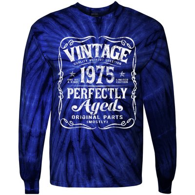 Vintage Born In 1975 Perfectly Aged Birthday Tie-Dye Long Sleeve Shirt