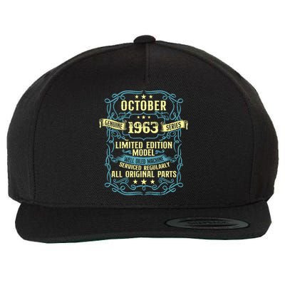 Vintage Born In October 1963 Birthday Wool Snapback Cap