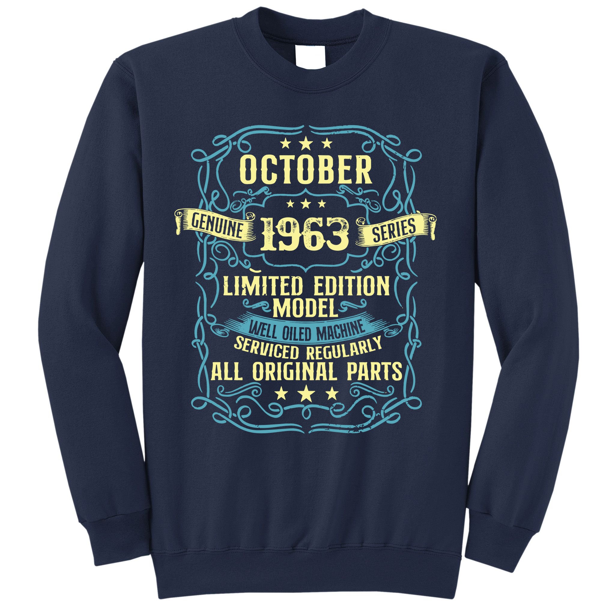 Vintage Born In October 1963 Birthday Sweatshirt