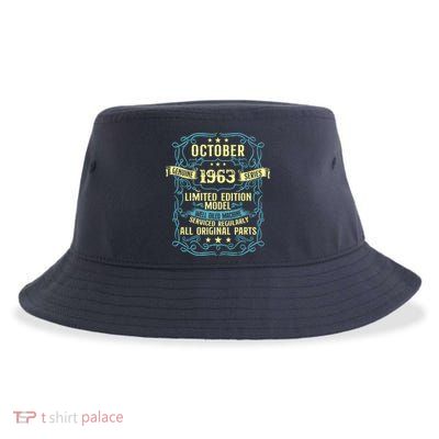 Vintage Born In October 1963 Birthday Sustainable Bucket Hat