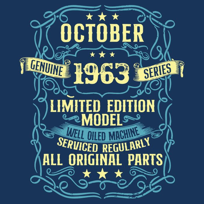 Vintage Born In October 1963 Birthday Button