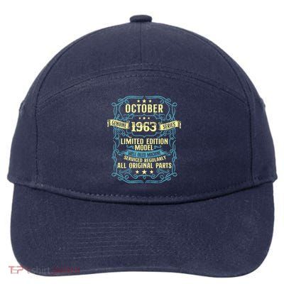 Vintage Born In October 1963 Birthday 7-Panel Snapback Hat