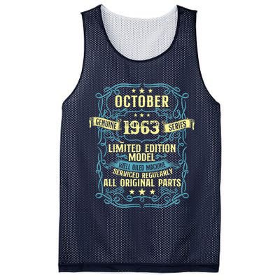 Vintage Born In October 1963 Birthday Mesh Reversible Basketball Jersey Tank