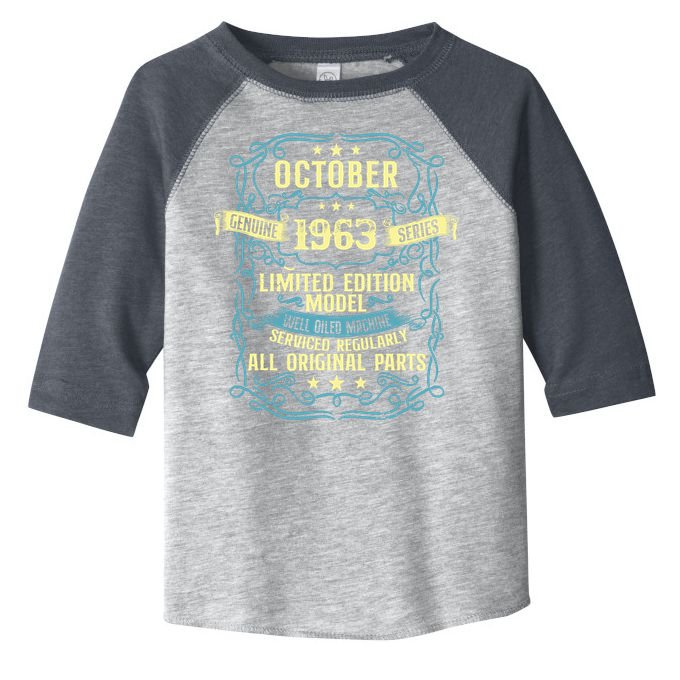 Vintage Born In October 1963 Birthday Toddler Fine Jersey T-Shirt