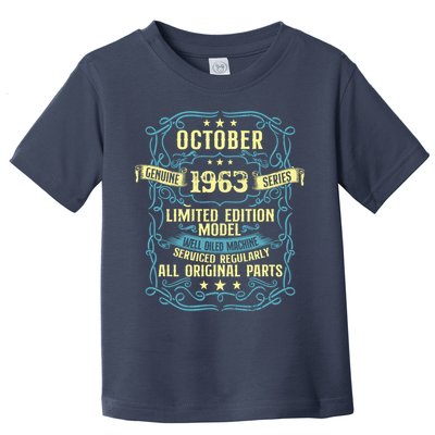 Vintage Born In October 1963 Birthday Toddler T-Shirt
