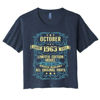 Vintage Born In October 1963 Birthday Crop Top