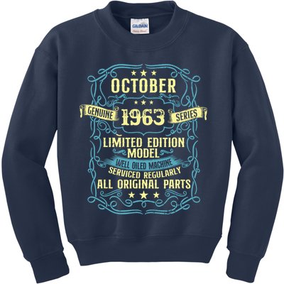 Vintage Born In October 1963 Birthday Kids Sweatshirt