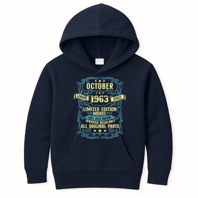 Vintage Born In October 1963 Birthday Kids Hoodie