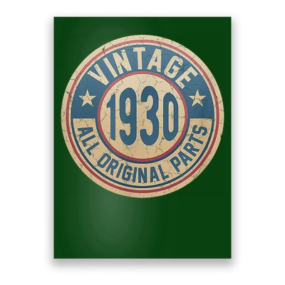 Vintage Born In 1930 Original Parts Classic 95th Birthday Poster