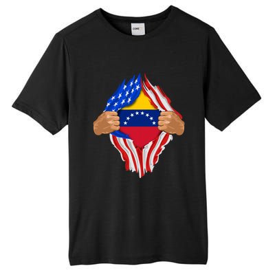 Venezuelan Blood Inside Me Venezuela Flag Gift Tall Fusion ChromaSoft Performance T-Shirt