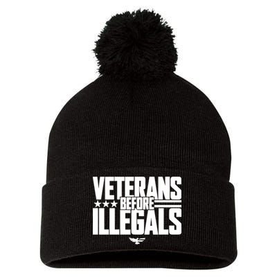 Veterans Before Illegals Pom Pom 12in Knit Beanie
