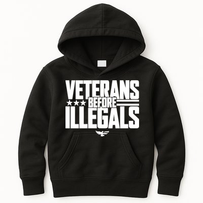 Veterans Before Illegals Kids Hoodie