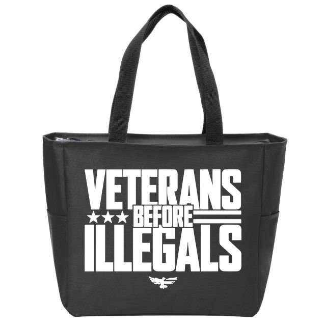 Veterans Before Illegals Zip Tote Bag