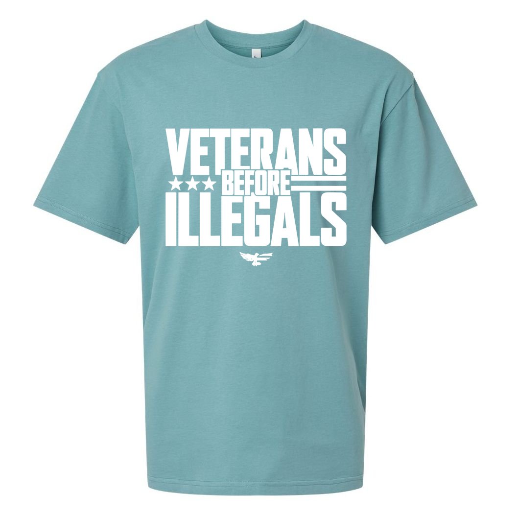 Veterans Before Illegals Sueded Cloud Jersey T-Shirt