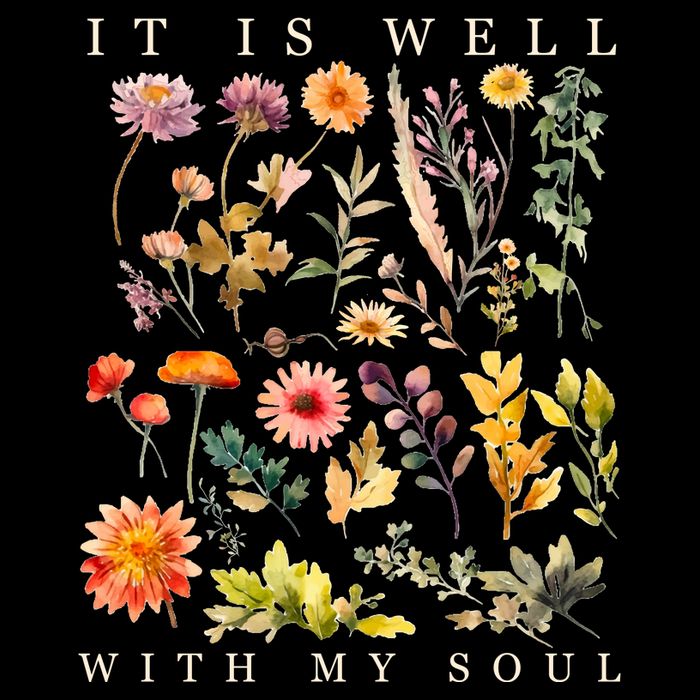 Vintage Boho It Is Well With My Soul Floral Wild Flowers Backpack