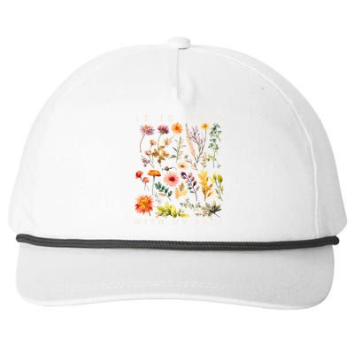 Vintage Boho It Is Well With My Soul Floral Wild Flowers Snapback Five-Panel Rope Hat