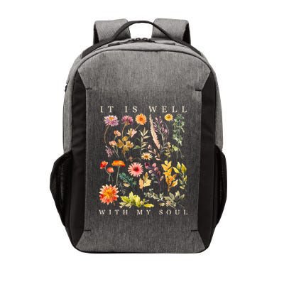 Vintage Boho It Is Well With My Soul Floral Wild Flowers Vector Backpack