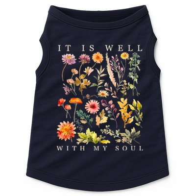Vintage Boho It Is Well With My Soul Floral Wild Flowers Doggie Tank