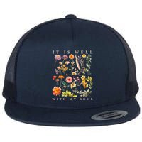 Vintage Boho It Is Well With My Soul Floral Wild Flowers Flatbill Hat