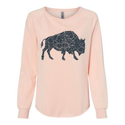 Vintage Buffalo I Distressed Bison Womens California Wash Sweatshirt