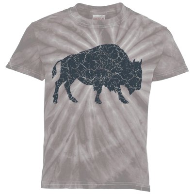 Vintage Buffalo I Distressed Bison Kids Tie-Dye T-Shirt