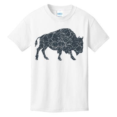 Vintage Buffalo I Distressed Bison Kids T-Shirt