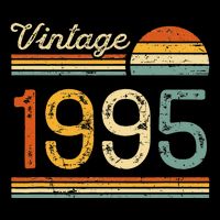 Vintage Born In 1995 Retro Birthday Bucket Hat