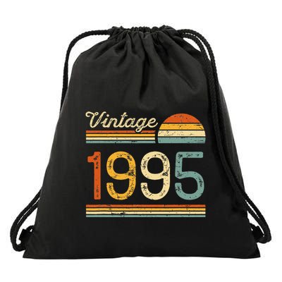 Vintage Born In 1995 Retro Birthday Drawstring Bag
