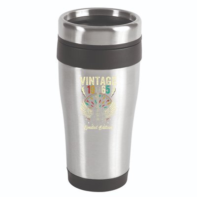Vintage Born In 1965 60th Birthday Gifts 60 Years Old Guitar Gift 16oz Travel Tumbler