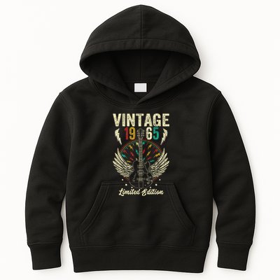 Vintage Born In 1965 60th Birthday Gifts 60 Years Old Guitar Gift Kids Hoodie