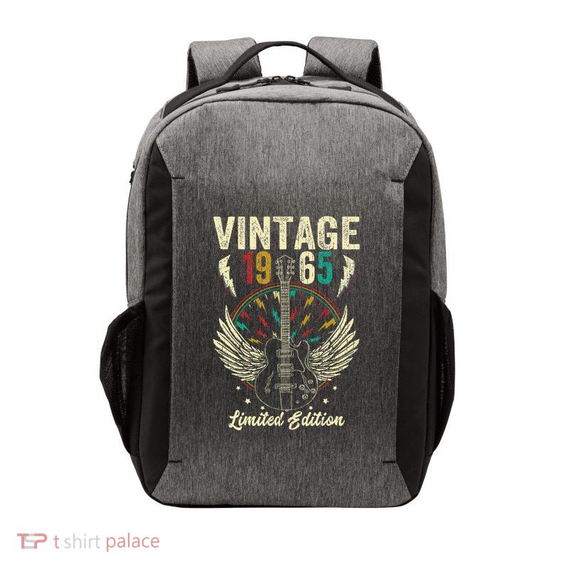 Vintage Born In 1965 60th Birthday Gifts 60 Years Old Guitar Gift Vector Backpack