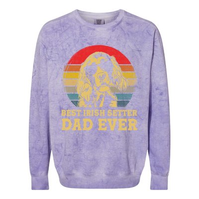 Vintage Best Irish Setter Dad Ever Dog Lovers Gift Colorblast Crewneck Sweatshirt