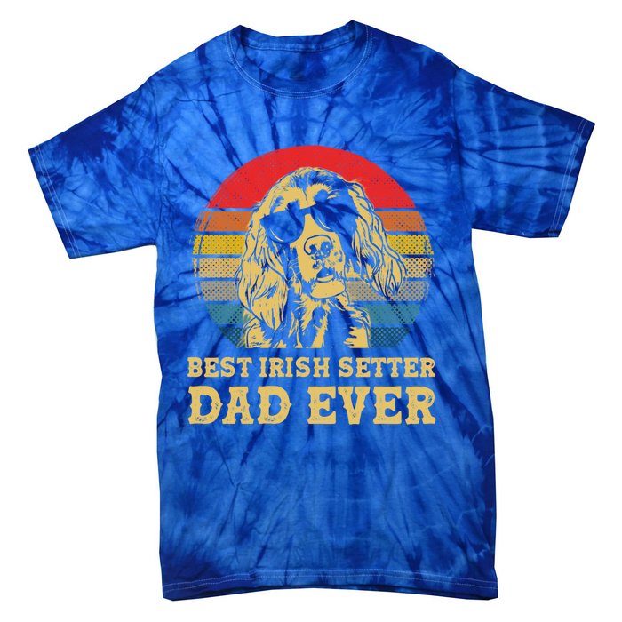 Vintage Best Irish Setter Dad Ever Dog Lovers Gift Tie-Dye T-Shirt