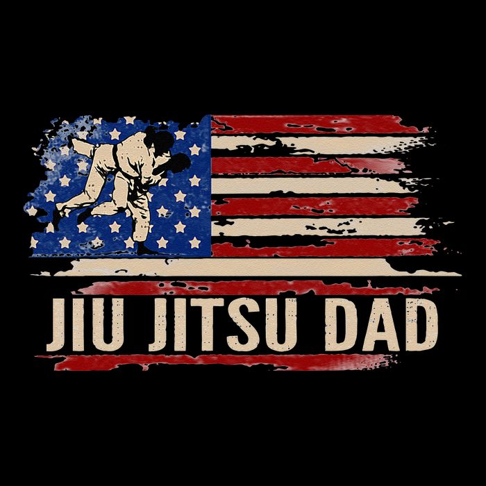 Vintage BJJ JiuJitsu Dad American USA Flag Sports Gift Tall T-Shirt