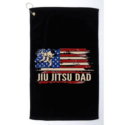 Vintage BJJ JiuJitsu Dad American USA Flag Sports Gift Golf Towel