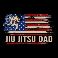 Vintage BJJ JiuJitsu Dad American USA Flag Sports Gift Kids T-Shirt