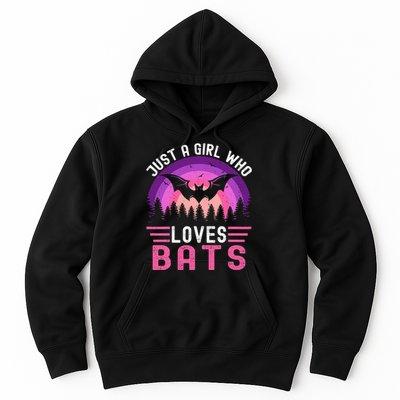 Vintage Bat Just A Girl Who Loves Bats Funny Bat Halloween Hoodie