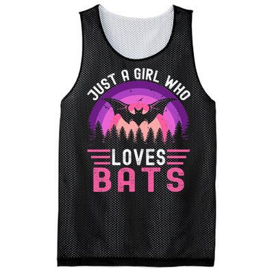 Vintage Bat Just A Girl Who Loves Bats Funny Bat Halloween Mesh Reversible Basketball Jersey Tank