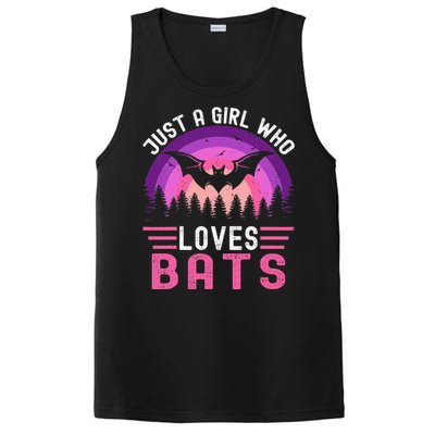 Vintage Bat Just A Girl Who Loves Bats Funny Bat Halloween PosiCharge Competitor Tank