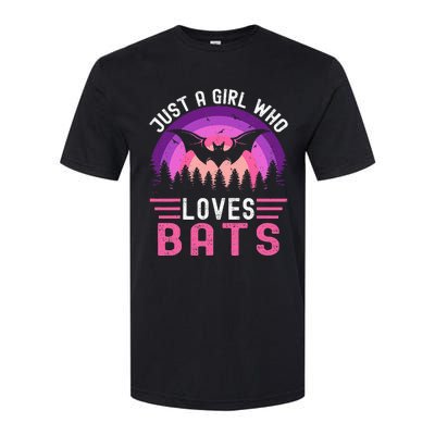 Vintage Bat Just A Girl Who Loves Bats Funny Bat Halloween Softstyle CVC T-Shirt