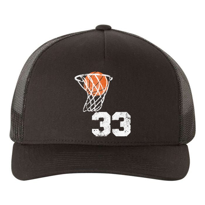 Vintage Basketball Jersey Number 33 Player Number Yupoong Adult 5-Panel Trucker Hat