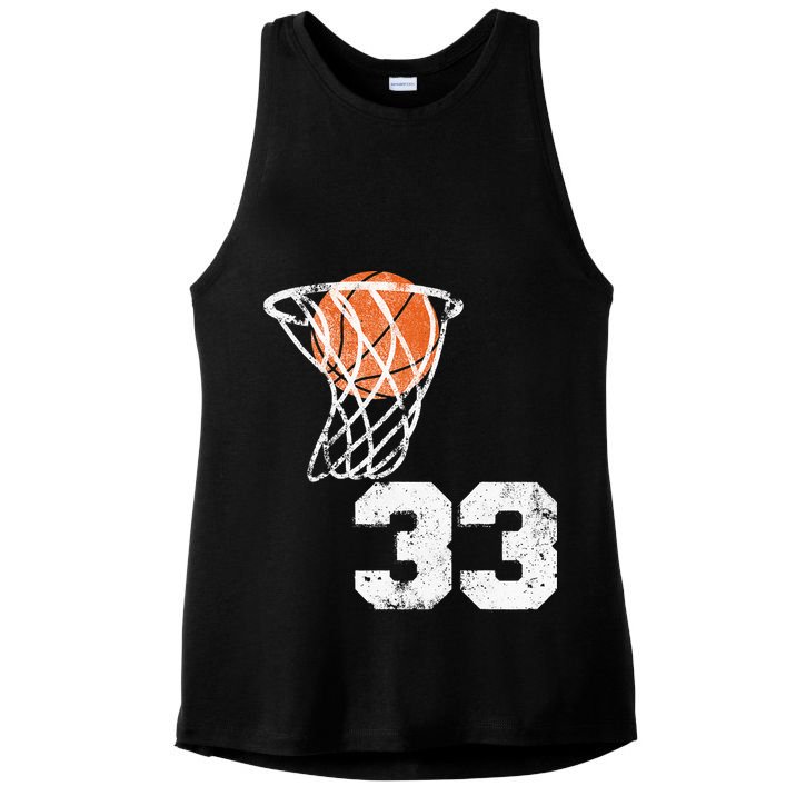 Vintage Basketball Jersey Number 33 Player Number Ladies PosiCharge Tri-Blend Wicking Tank