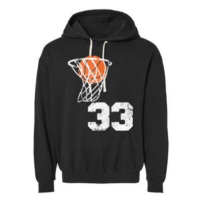 Vintage Basketball Jersey Number 33 Player Number Garment-Dyed Fleece Hoodie