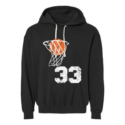 Vintage Basketball Jersey Number 33 Player Number Garment-Dyed Fleece Hoodie