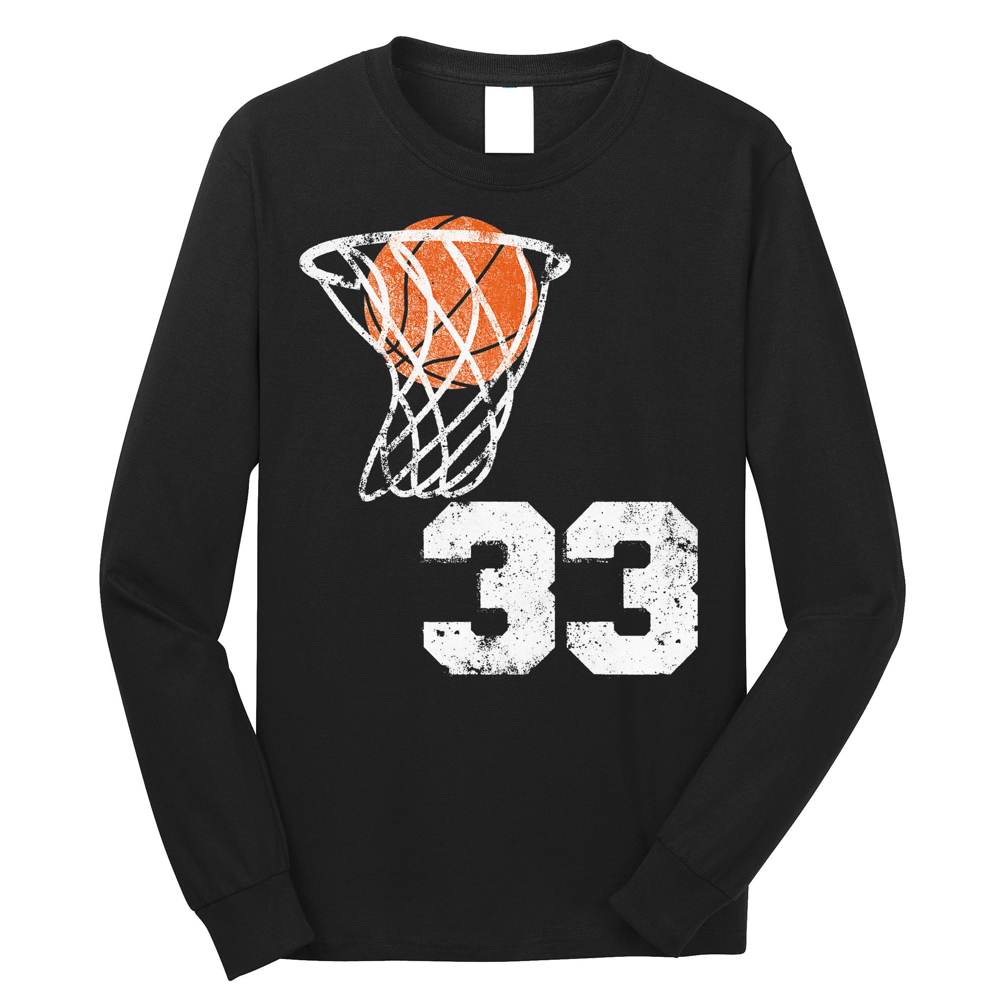 Vintage Basketball Jersey Number 33 Player Number Long Sleeve Shirt